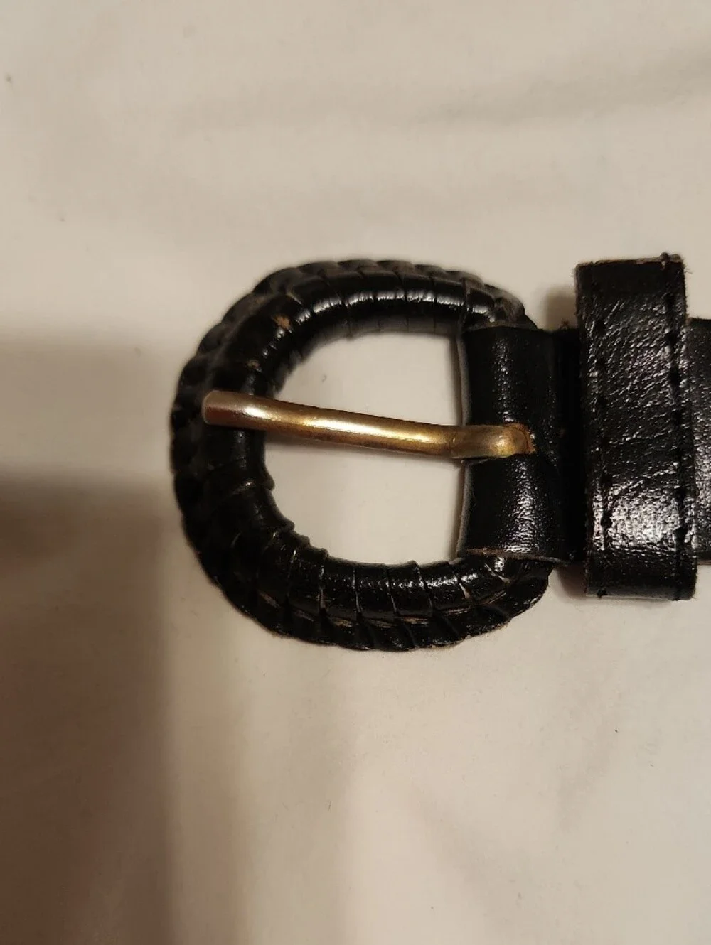 Black Braided Leather Belt - Classic Neutral Accessory
